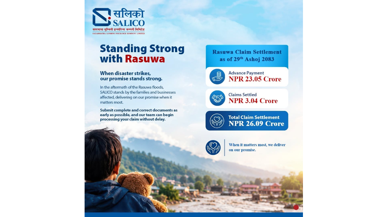 रसुवा बाढी प्रभावित क्षेत्रमा सलिकोद्वारा रु. २६ करोडभन्दा बढीको बीमा दाबी भुक्तानी